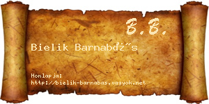 Bielik Barnabás névjegykártya